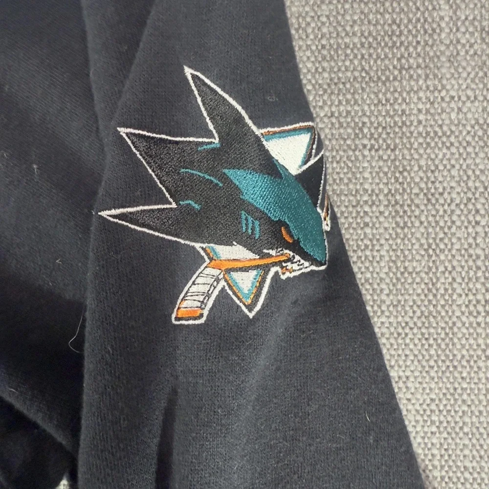 San Jose Sharks Hoodie Mens XL Black NHL Hockey Reebok Full Zip Sweatshirt